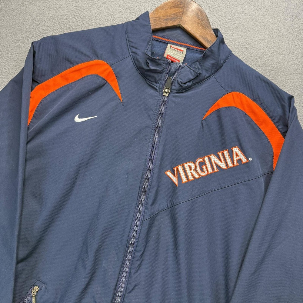 Virginia Cavaliers Nike Team Track Jacket XS Navy/Orange Fit Storm Y2K Swoosh